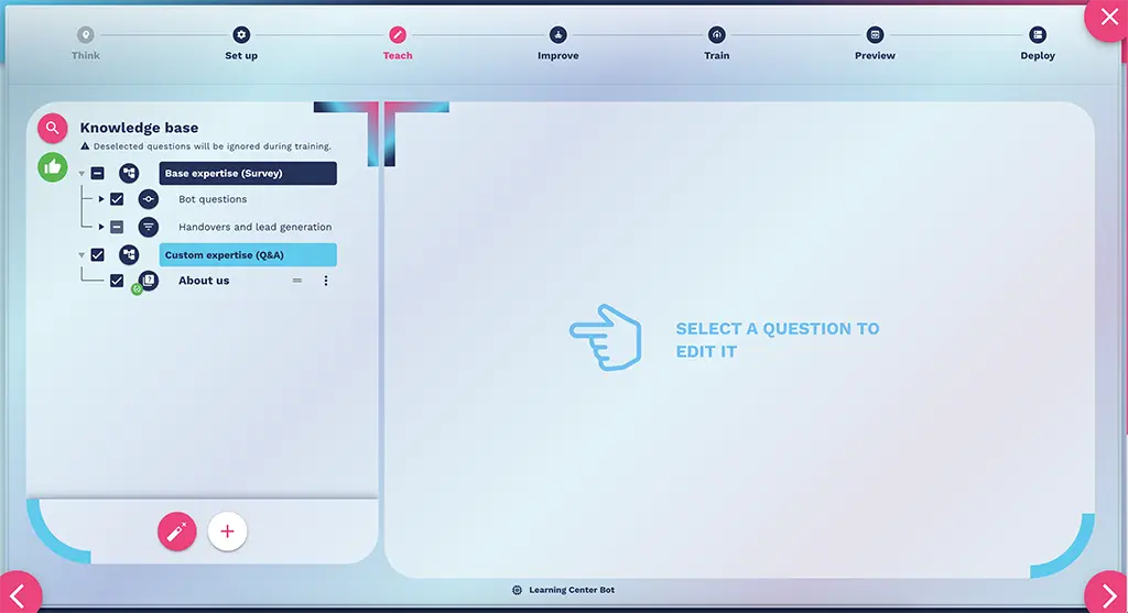 Nuovo editor full-screen per la knowledge base del chatbot Crafter.ai