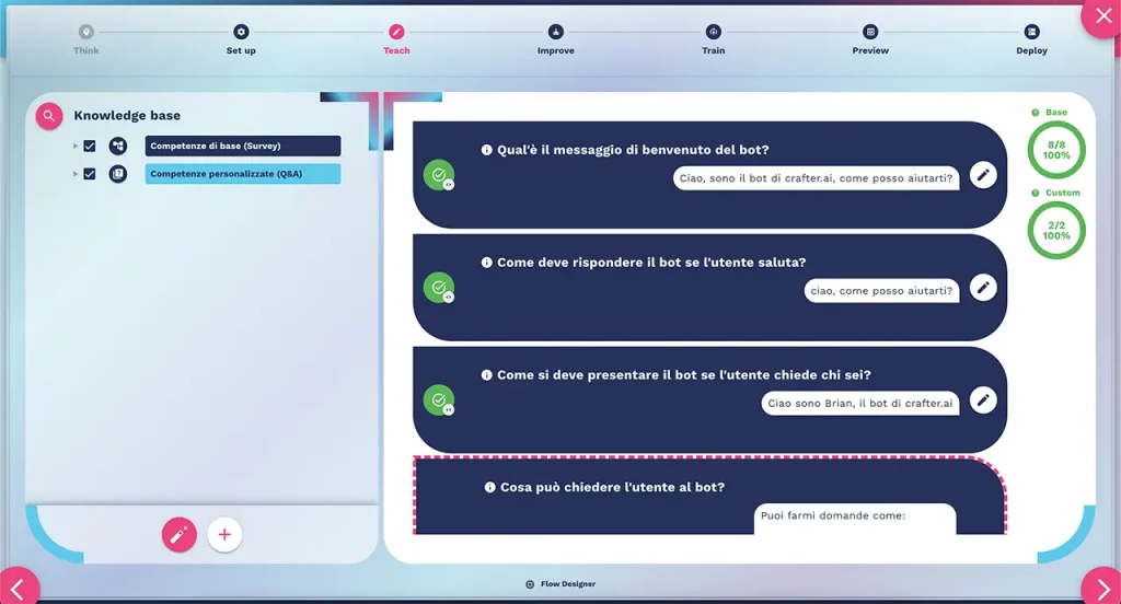 Knowledge base semplificata in un unico step nella piattaforma chatbot Crafter.ai