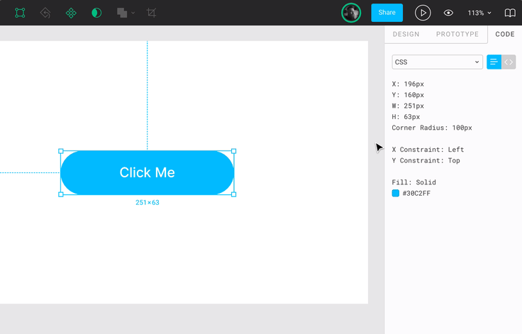 After prototyping with Figma it is possible to generate your css code