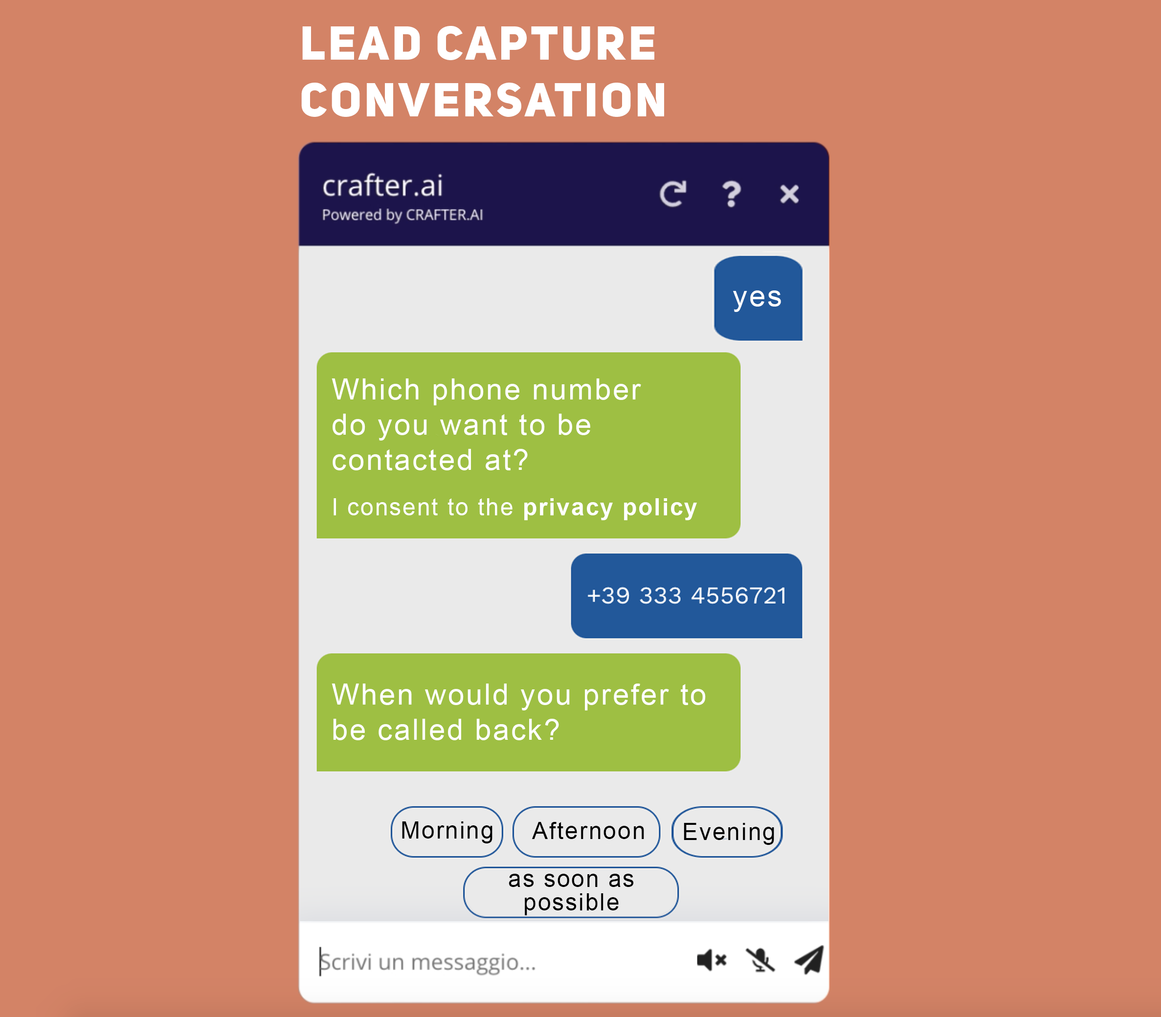 chatbot lead capture conversation