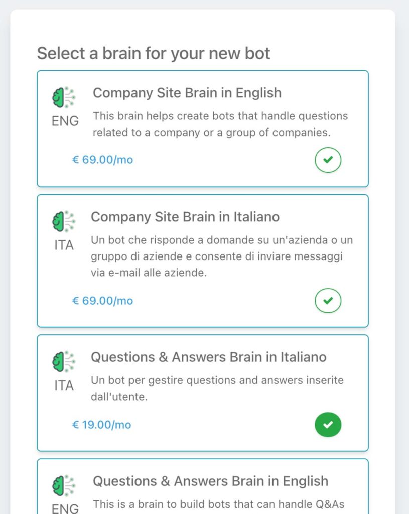 libreria funzionalità chatbot
