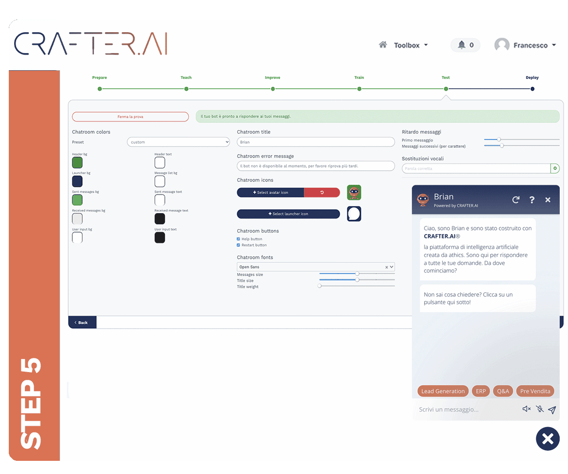 step 5 configuratore chatbot step 5 configuratore chatbot