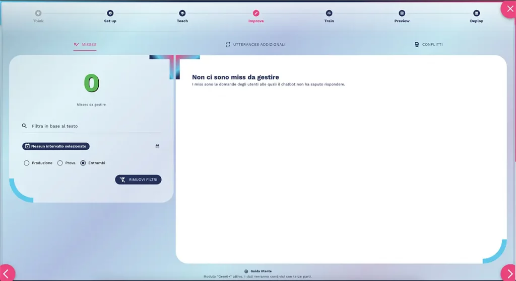 analisi dei conflitti per migliorare il chatbot con crafterai