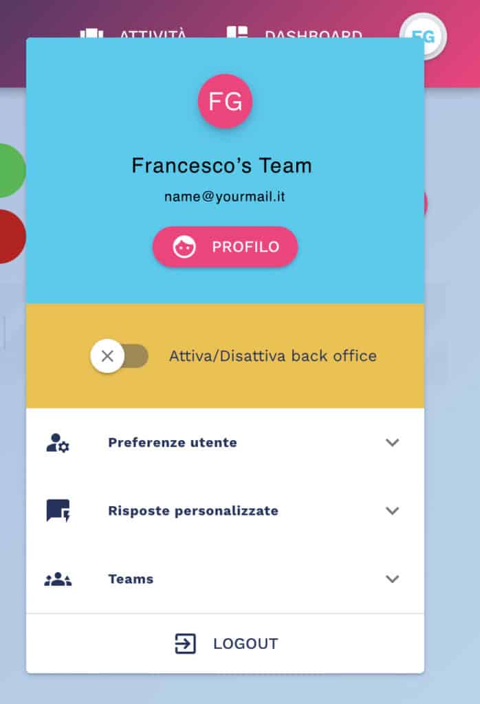 come attivare il backoffice per gli agenti durante le pause di gestione dell handover chatbot