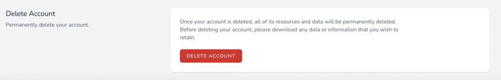 how to delete your account in crafter ai chatbot platform