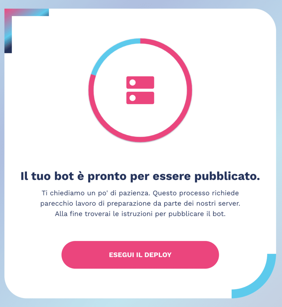 creazione del server durante il deploy del chatbot