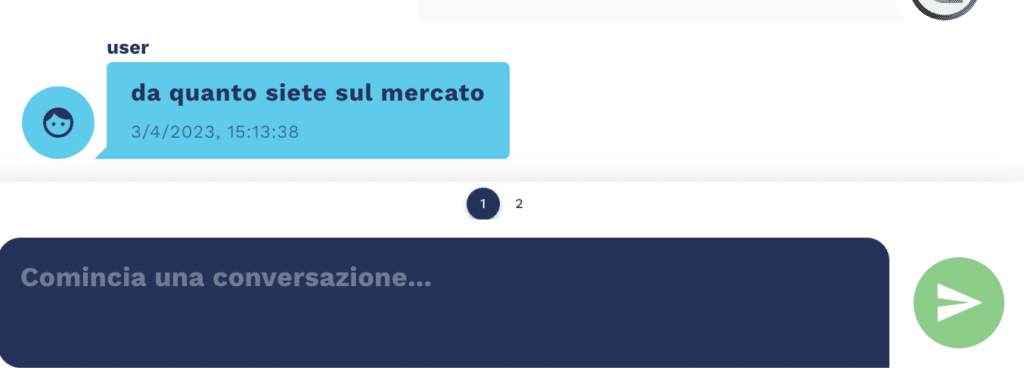new request by user with chatbot handover