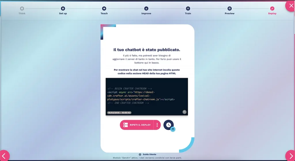 inserimento code snippet AI agent inserimento code snippet AI agent