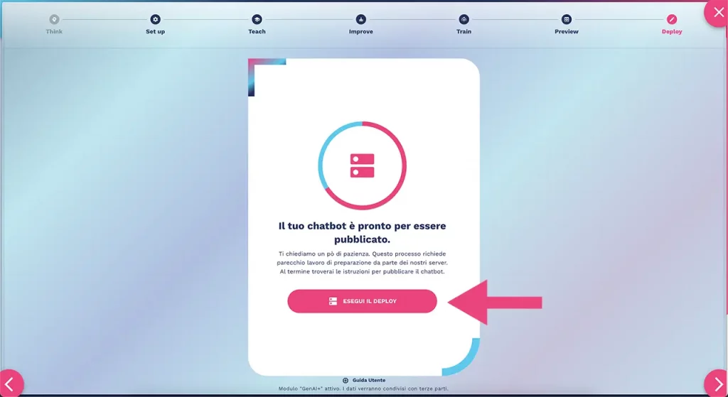pulsante deploy AI agent pulsante deploy AI agent
