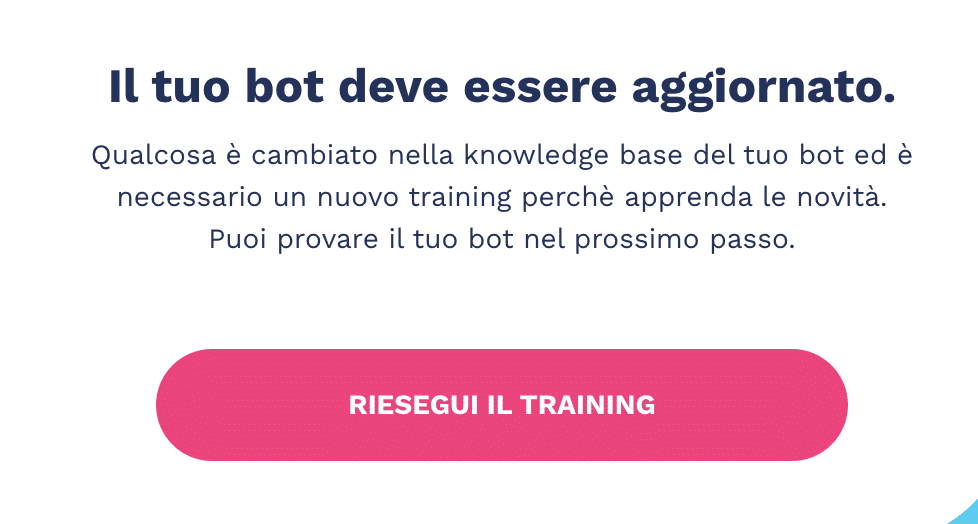 pulsante di training AI agent