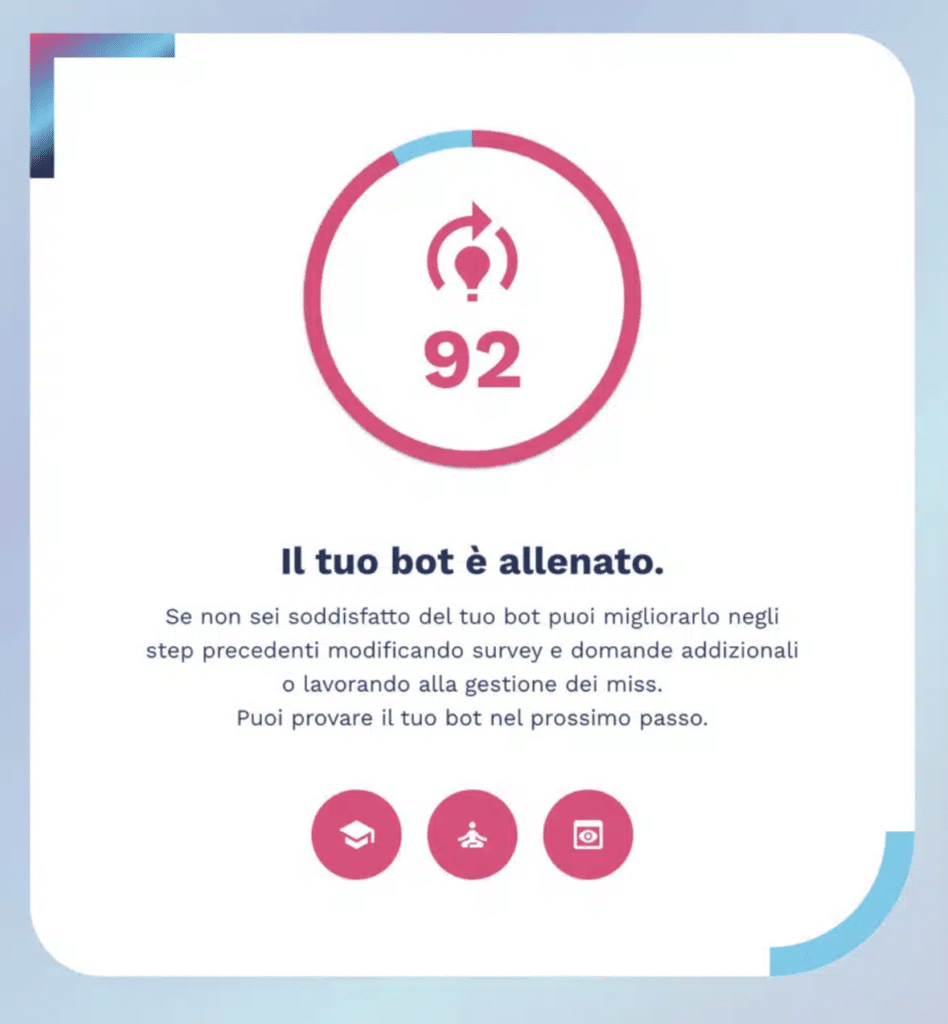 risultato del training del chatbot (score)