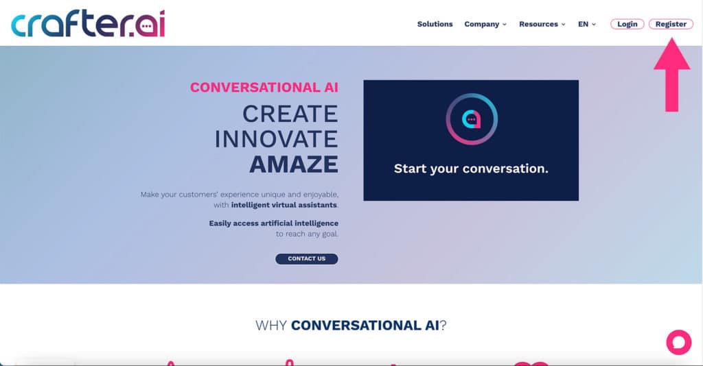 access the crafter.ai platform