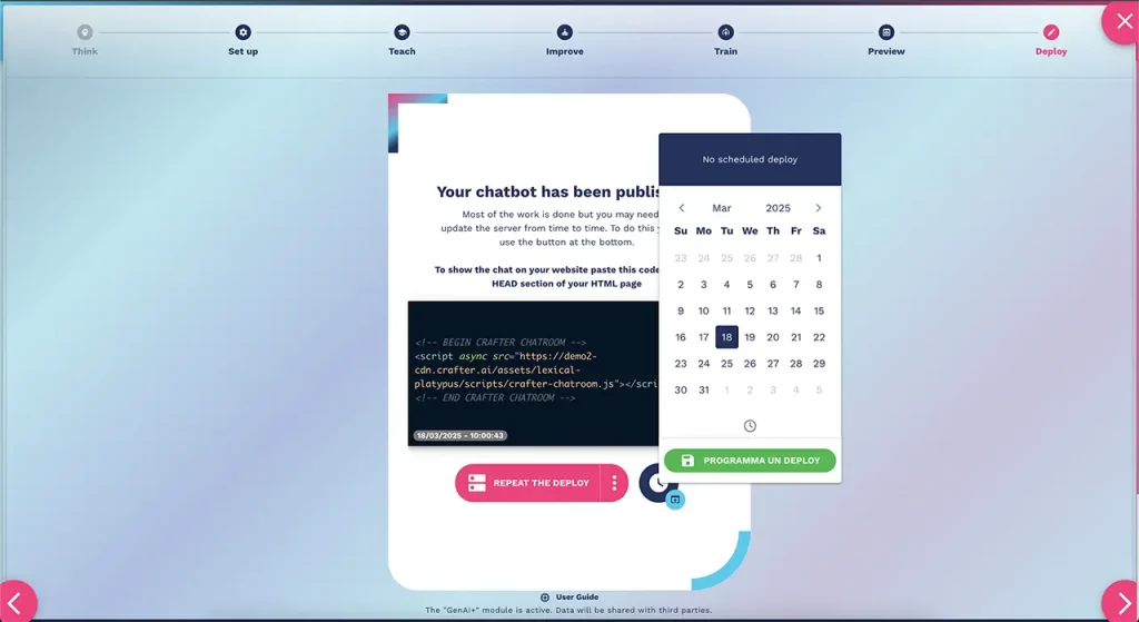 how to schedule an AI agent deploy