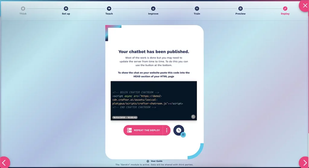 your AI agent has been published