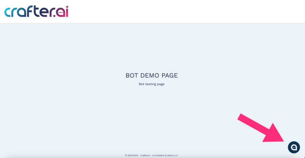 how to test chatbot with demo page