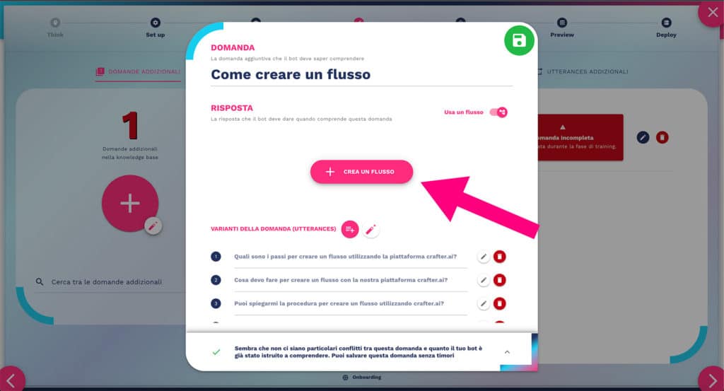 clicca su crea flusso per aprire il flow designer