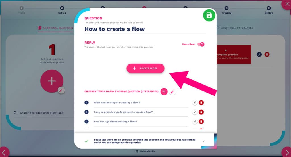 click on the button to start with flow designer