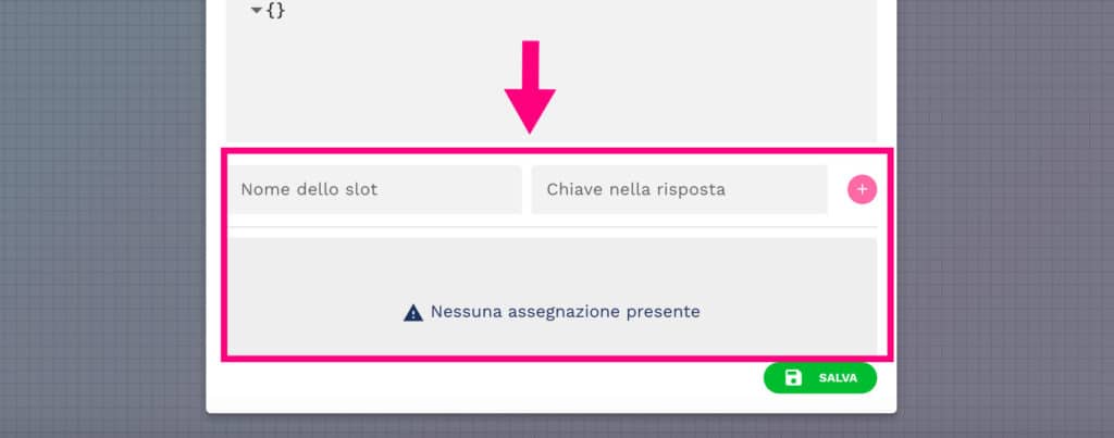 assegnazioni output chiamata API agli slot del bot