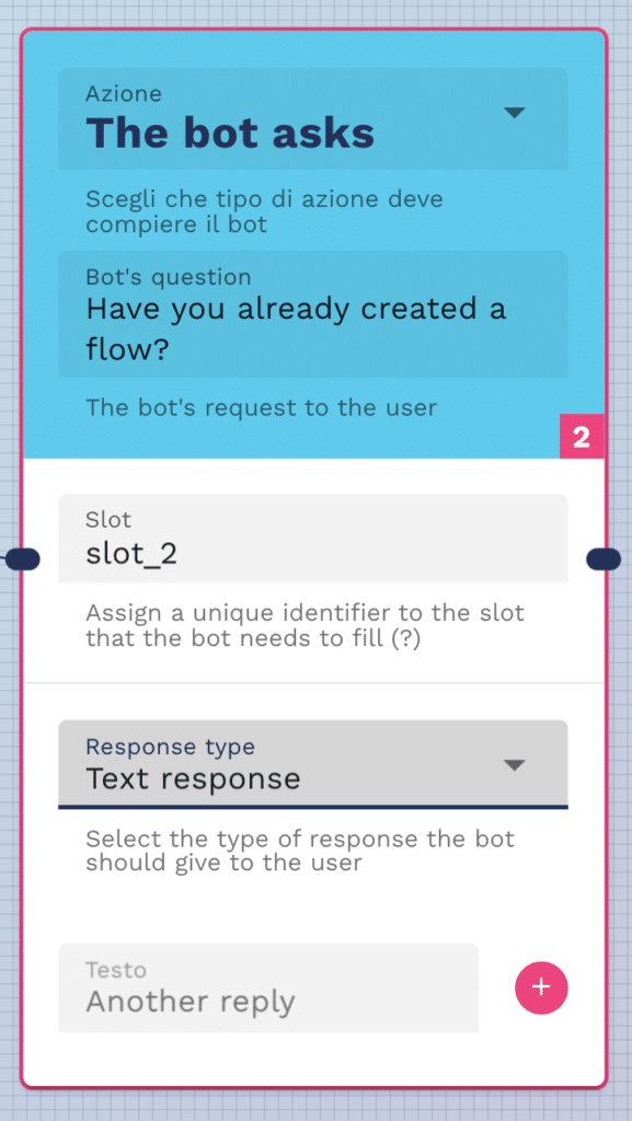 Choose text response if you want your user to respond with an open response