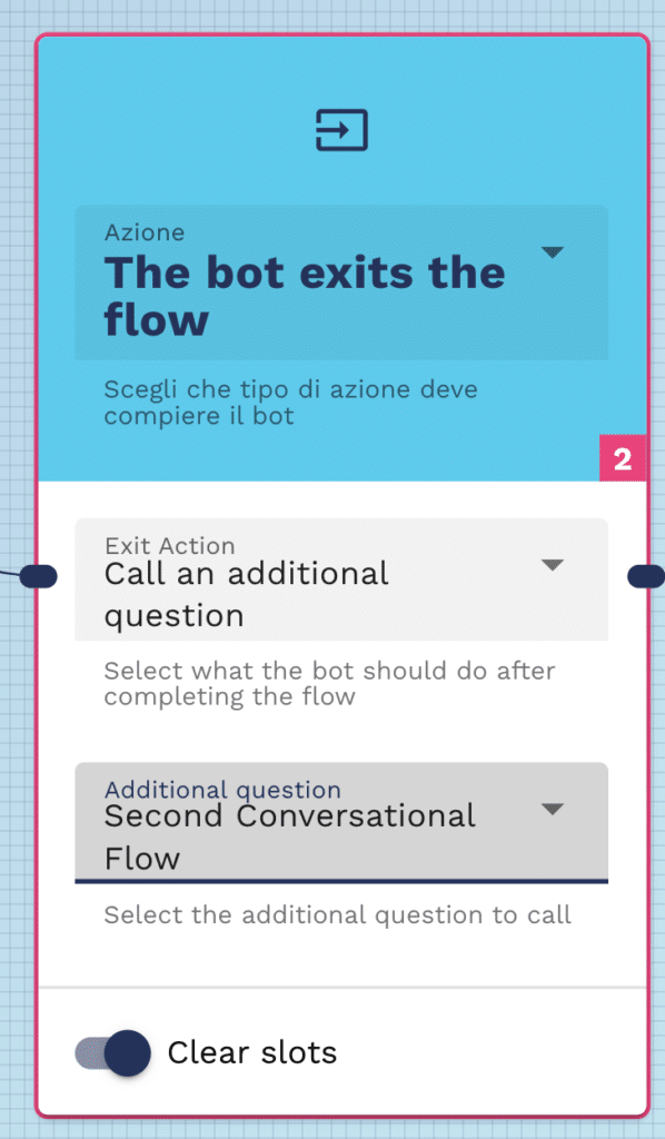 How to select a specific addition question or another conversational flow