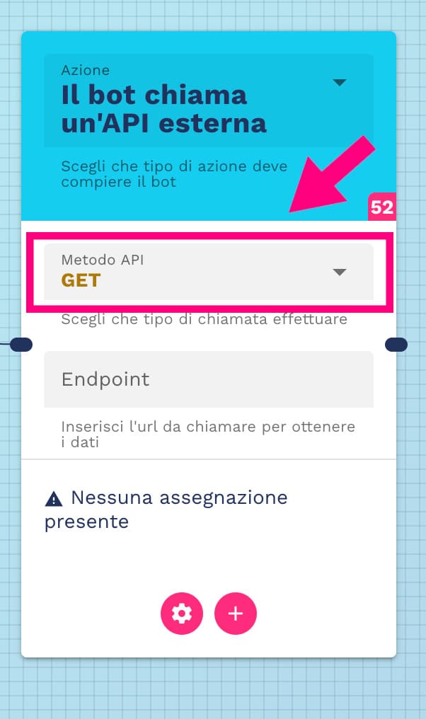 Scegli il metodo di chiamata API