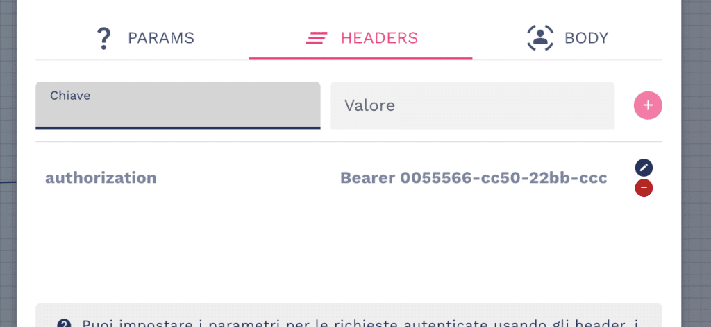 aggiungere un token di autorizzazione