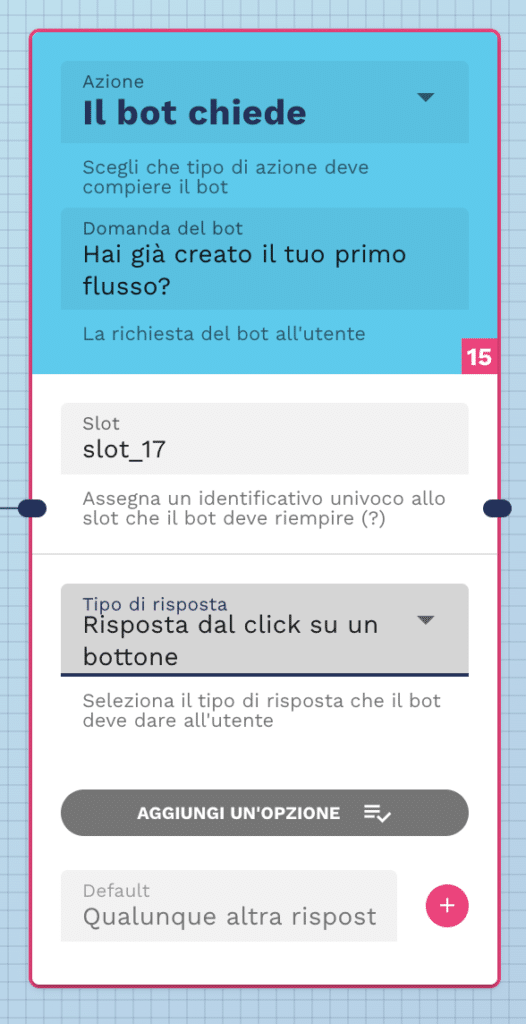blocco flusso per aggiungere pulsanti