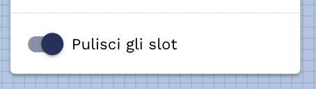 bottone pulisci gli slot