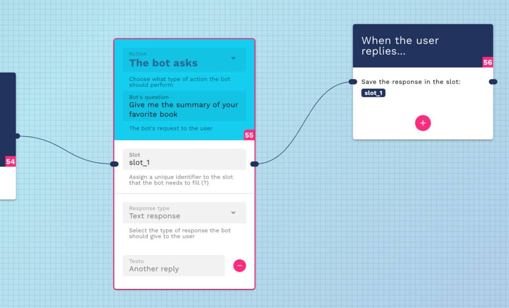chatbot asks some information to the user