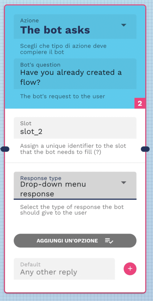 drop down menu response