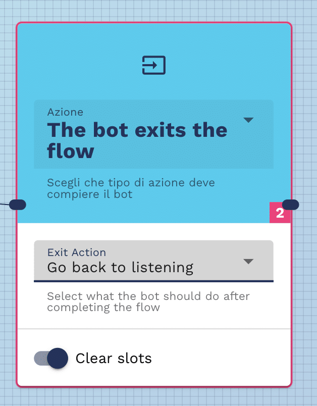 go back to listening conversational flow exit command