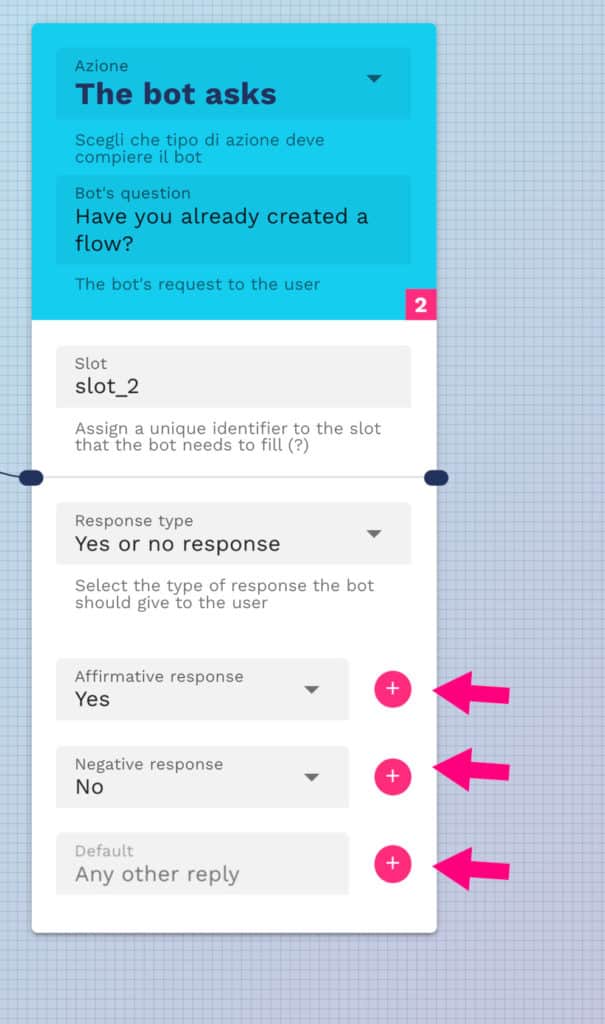 how to add yes or no response to conversational flow