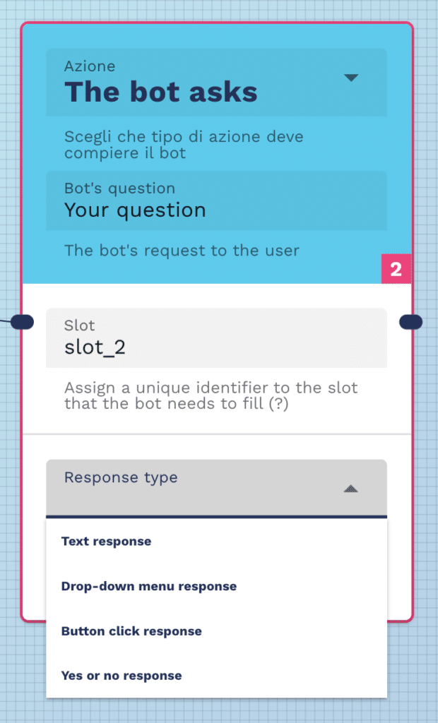 how to select response type form the drop down menu