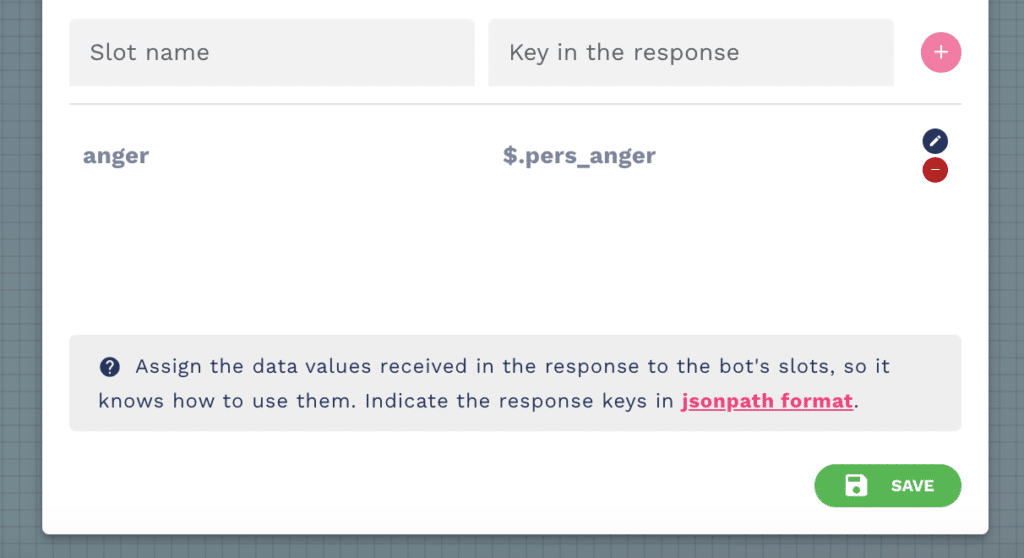 put portrait response value in a custom chatbot slot