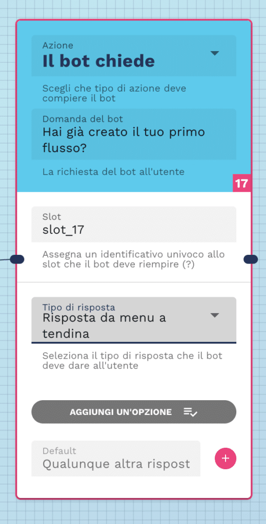 risposta da menu a tendina