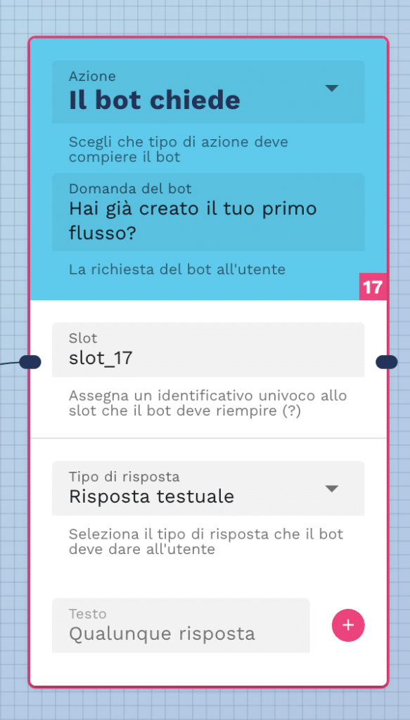 risposta testuale del flow designer