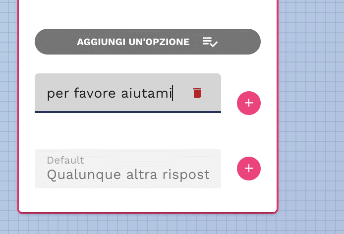scrivi la tua scelta del menu a tendina