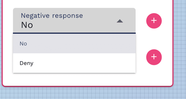 select negative response