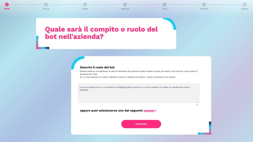 configurazione chatbot con AI generativa configurazione chatbot con AI generativa