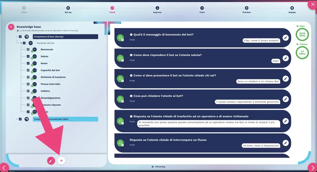 aggiunta manuale delle domande in knowledge base del chatbot aggiunta manuale delle domande in knowledge base del chatbot