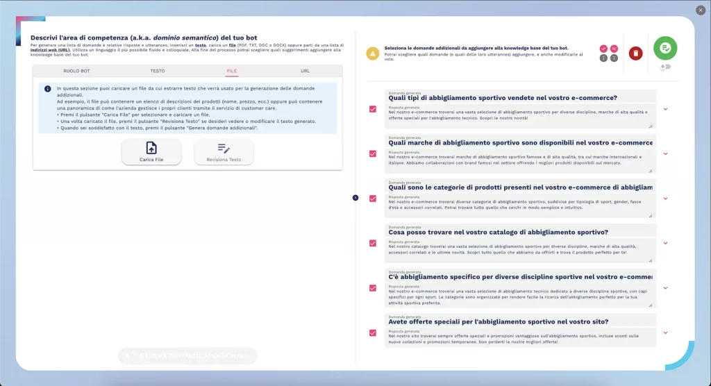 carica un documento per espandere la knowledge base del chatbot carica un documento per espandere la knowledge base del chatbot