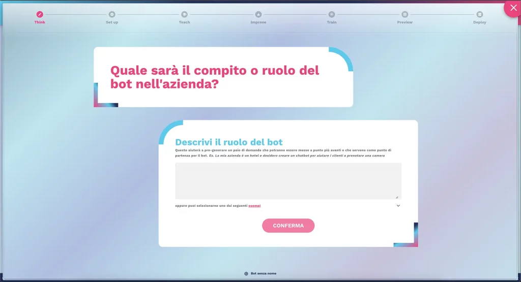 descrivi il ruolo del chatbot nella tua azienda o attività descrivi il ruolo del chatbot nella tua azienda o attività