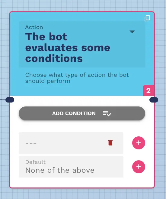 how to set up a new condition to evaluate