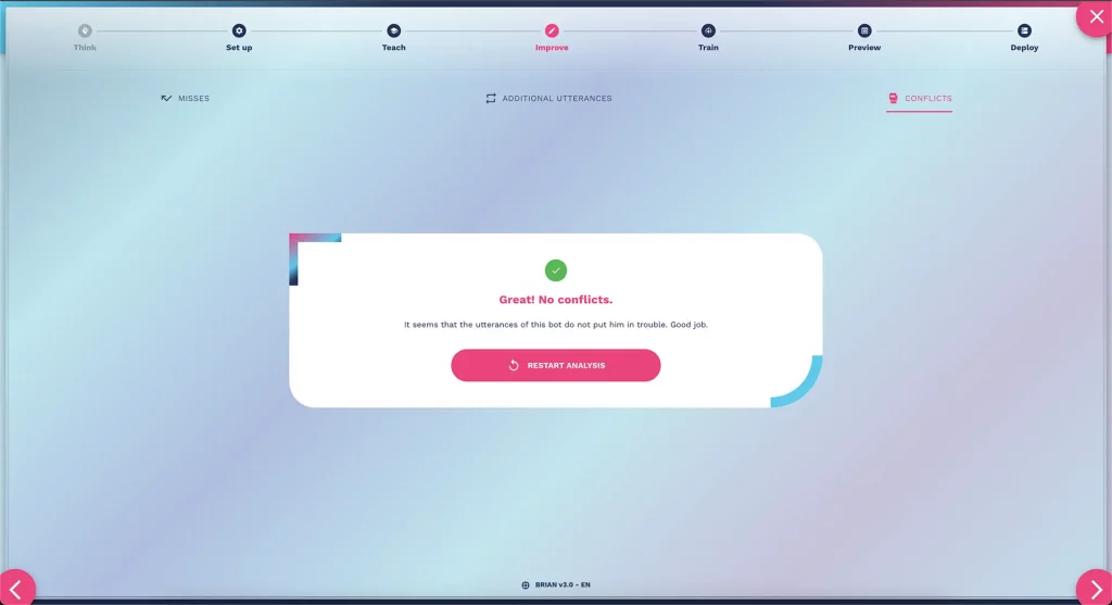 chatbot with no conflics