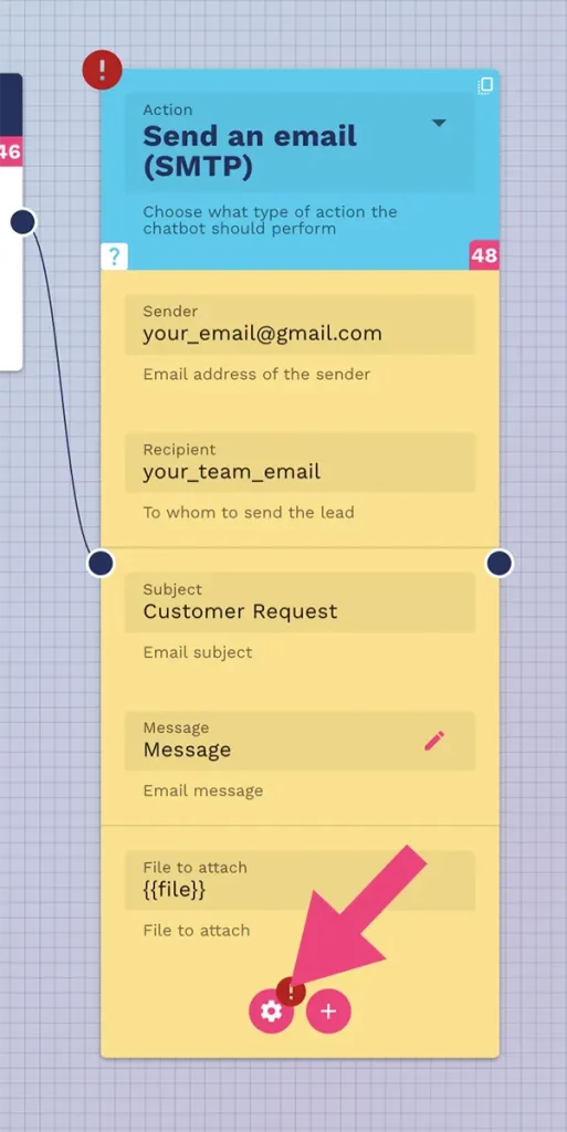SMTP AI agent settings dialog