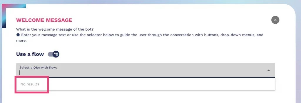 chatbot flows are not available